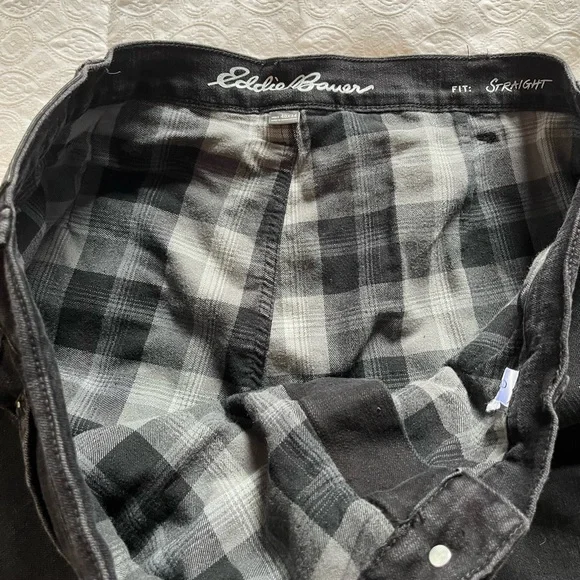 Men's Eddie Bauer black lined jeans size 40x34 - Picture 11 of 13